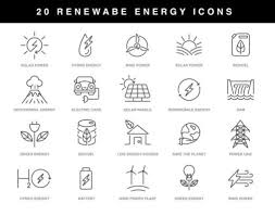 Renewable Energy Vector Art Icons And
