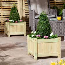 Rowlinson Aston Wooden Planters Pack Of 2