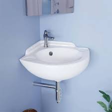 Renovators Supply White Corner Wall Mount Bathroom Sink 20 1 2 With Overflow