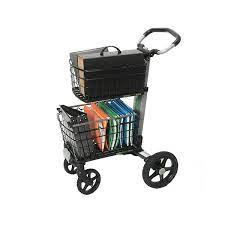 Scout Fold Cart With Removable Baskets Transport Tray Swivel Front A