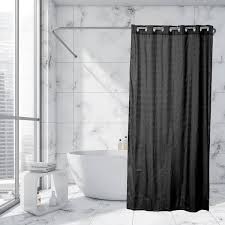 180 Cm X 200 Cm Black Hookless Shower