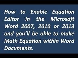 Install Word 2003 Equation Editor