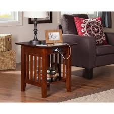 Brown Square Solid Hardwood End Table