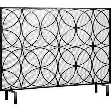 Single Panel Mesh Fireplace Screen