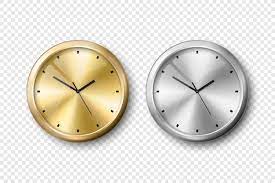 Silver Steel Wall Office Clock Icon Set