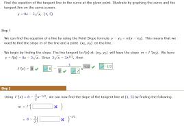 Graphing The Curve And The Tangent Line