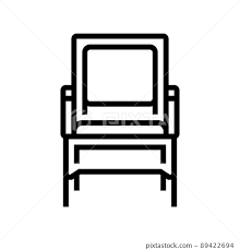 Rattan Patio Chair Line Icon Vector