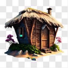 Picturesque Thatched Roof Wooden House