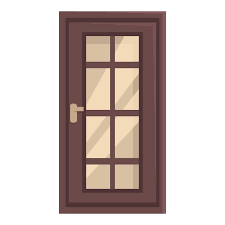 Glass Door Icon Cartoon Vector Home