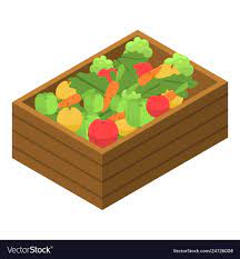 Vegetable Garden Box Icon Isometric