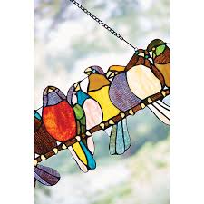Stained Glass Birds On A Wire