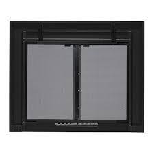 Black Cabinet Style Fireplace Doors