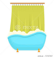 Shower Curtain Wash Icon Cartoon Style