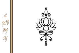 Lotus Flower Doodle Icon Sketch Vector