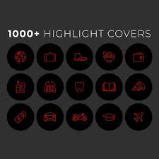 1000 Instagram Highlight Covers Red