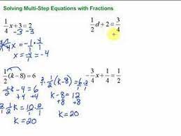 Multi Step Equations With Fractions