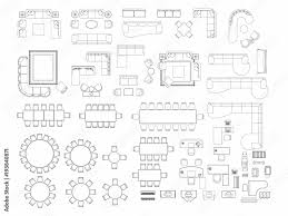 Set Furniture Elements Outline Symbol