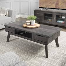 Dark Grey Rectangle Wood Coffee Table