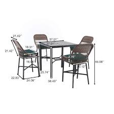 5 Piece Brown Wicker Outdoor Patio