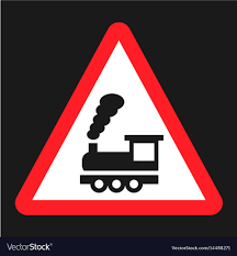 Railroad Crossing Without Barrier Sign