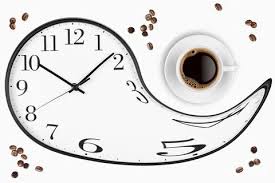 Composition Coffee Cup And Clock Face
