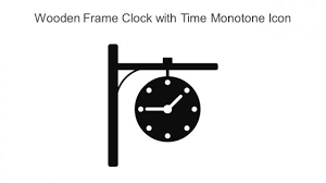 Wooden Frame Clock With Time Monotone I