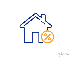 Loan House Percent Line Icon Discount