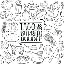 Burrito Mexican Food Doodle Icon
