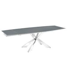 Icon Dining Table In Gray Glass With