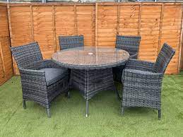 Sapcote 4 Seater Round Dining Set Dark