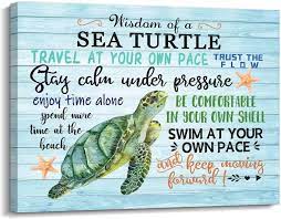 Framed Sea Turtle Canvas Art Bathroom