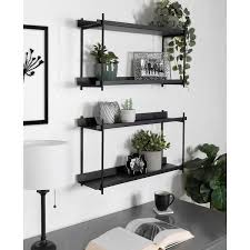 Kate And Laurel Dominic Tiered Wall Shelf 28x7x14 57 Black