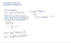 Standard Form Of A Quadratic Example