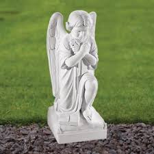 Angel 37cm Marble Resin Garden Statue