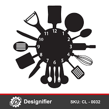 Kitchen Tools Wall Clock Dxf Cl0032