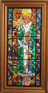 Pope John Paul Ii Stained Glass Icon