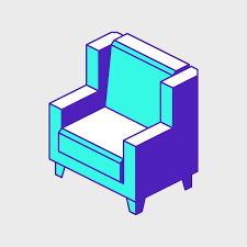 Single Sofa Armchair Isometric Vector