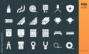 Electricity Glyphs Icon Set Set Of
