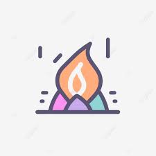 Colorful Ilrative Icon Of A Flame