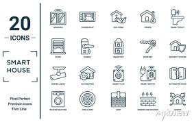 Smart House Linear Icon Set Includes