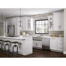 Luxxe Cabinetry Newhaven 30 In W X 24 In H X 24 In D Pure White Painted Door Wall Fully Assembled Cabinet Recessed Panel Shaker Door Style