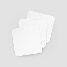 White Square Blank Beer Coasters Isolated
