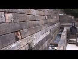 Two Tier Railroad Tie Retaining Wall