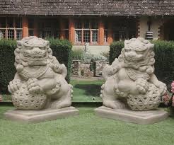 Pair Of Large Chinese Foo Dogs Lions