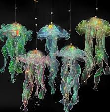 Colorful Jellyfish Lamp Glitter
