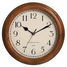 11 In Brown Round Wall Clock Battery