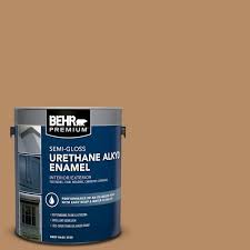 Behr Premium 1 Gal Ae 23 Light Oak Urethane Alkyd Semi Gloss Enamel Interior Exterior Paint
