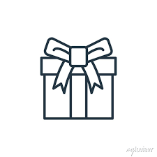 Linear Gift Outline Icon Isolated