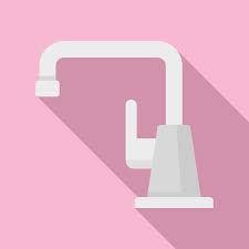 Chrome Faucet Icon Flat Ilration Of