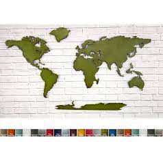 World Map Metal Wall Art 30 Tall X 50